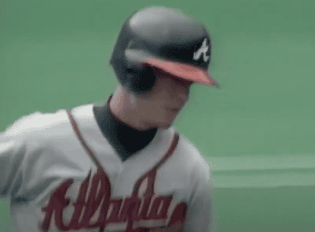 Chipper Jones in action, showcasing his dedication to the Braves from 1993-2012.